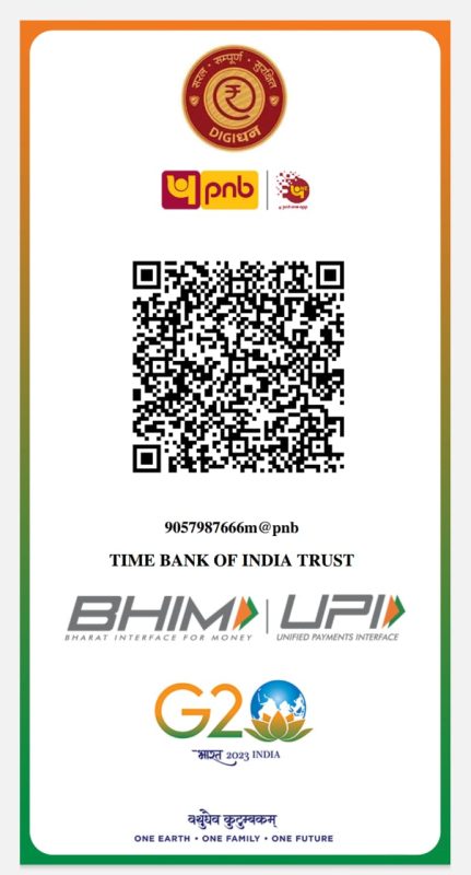 QR code for Time Bank of India Trust donation